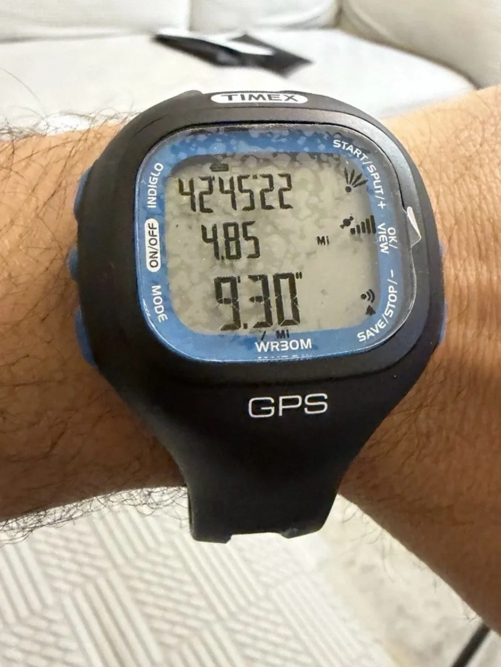 Timex Marathon GPS Digital Sports Watch Black with Blue Accents WR30M M434